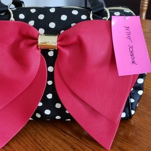 Betsy Johnson polka dot purse with bow